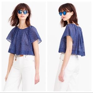 Apiece Apart cropped polka dot blouse | Size 4